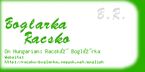 boglarka racsko business card